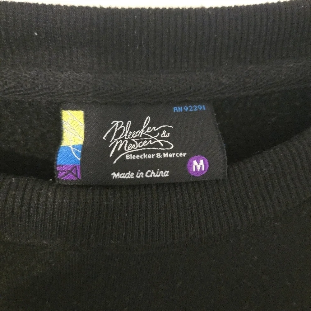 Bleeker & Mercer Bear Born With Silver Spoon Black Pullover Hoodie Mens Medium